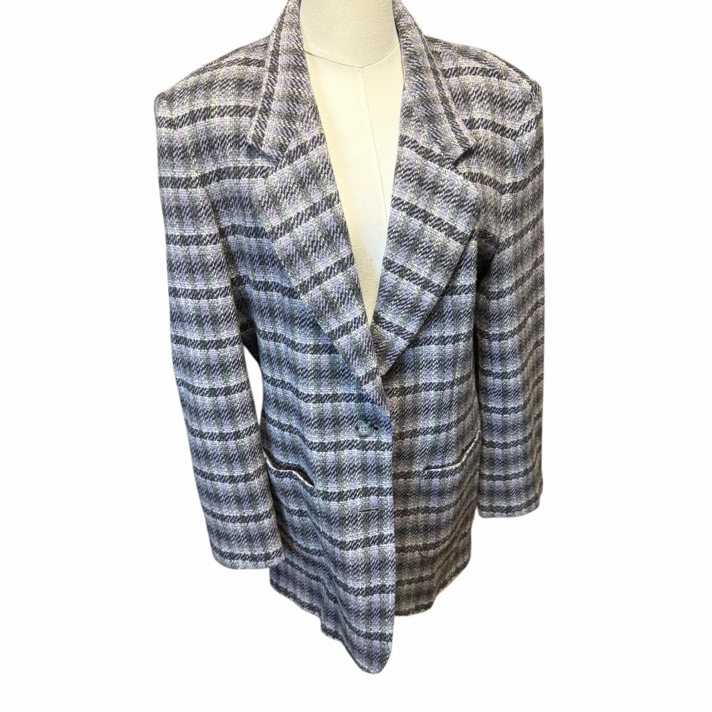 O.C.O.A. Purple and Gray Plaid Women's Jacket Sz 12